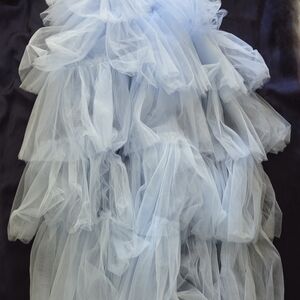 Elegant Light Blue Tulle Gown